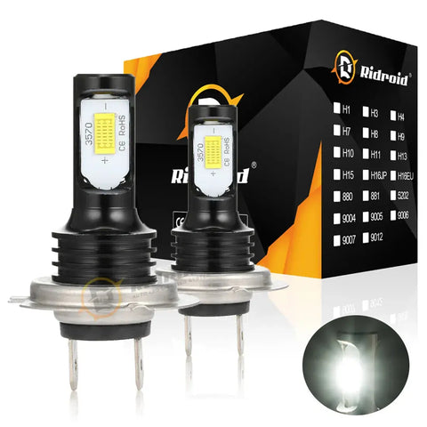 Ridroid H7 Led Headlight Bulb Kit High Beam 6000K Cool White Bulbs Bright 2Pcs EB-DRP