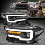 [Sequential Signal Led Drl] 16-20 Tacoma Black Clear Projector Headlights Speed Daddy