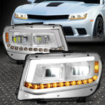 [Sequential Signal] 14-15 Chevy Camaro Drl Full Led Headlight Lamps Chrome Speed Daddy