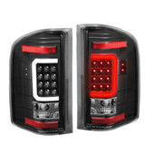 [Tron Style] 07-14 Silverado 3D Led C-Bar Black Clear Tail Light Brake Lamp DNA MOTORING