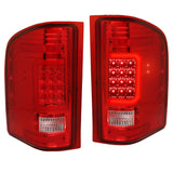 [Tron Style] 07-14 Silverado 3D Led C-Bar Chrome Red Tail Light Brake Lamp DNA MOTORING