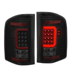 [Tron Style] 07-14 Silverado 3D Led Red C-Bar Black Smoked Tail Brake Light DNA MOTORING