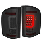 [Tron Style]07-14 Silverado 3D Led C-Bar Chrome Smoked Tail Light Brake Lamp DNA MOTORING