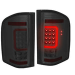 [Tron Style]07-14 Silverado 3D Led Red C-Bar Chrome Smoked Tail Brake Light DNA MOTORING