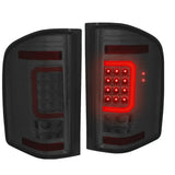 [Tron Style]07-14 Silverado 3D Led Red C-Bar Chrome Smoked Tail Brake Light DNA MOTORING