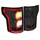 [Tron Style]15-17 F150 Chrome Smoke Dual 3D Led C-Streak Bar Tail Light Lamp DNA MOTORING