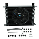 Universal 15 Row Aluminum Transmission Oil Cooler + 10" Cooling Radiator Fan Kit BLACKHORSERACING