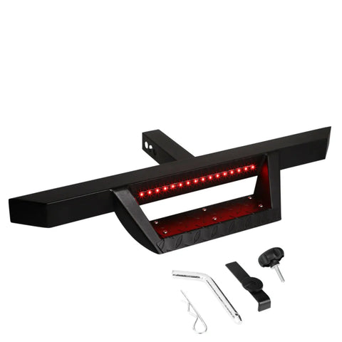 Universal Trailer Tow Hitch Step Bar+Pin&Clip W/Led Brake Light 2"Receiver DNA MOTORING