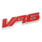 Vw Vr6 Golf/Jetta Stick On 3D Chrome Red Auto Metal Emblem Trim Badge Logo DNA MOTORING