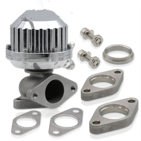 Vertical Ribbed Style Turbo External Manifold Wastegate 8Psi Silver For Honda AJP DIST