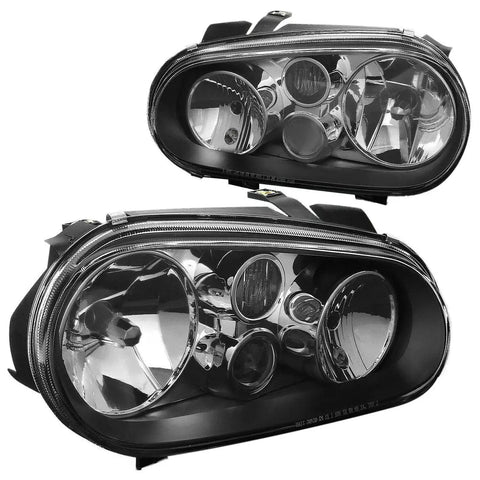 Volkswagen Euro Golf Iv 1999-2006 Black Housing Headlight Head Light Lamp DNA MOTORING