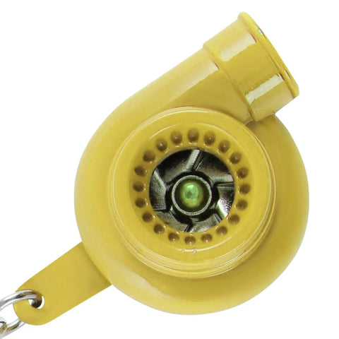 Yellow Spinning Turbine Mini Turbo Charger Turbocharger Metal Keychain Key Ring DNA MOTORING