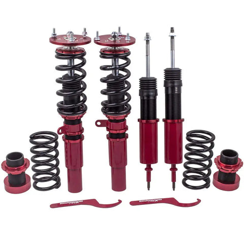 Compatible for BMW 3 Ser E90 E91 06-13 Adj Height Shocks FrontRear Red Coilovers Kits MAXPEEDINGRODS UK