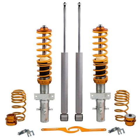 Compatible for VW Polo Mk5 6R compatible for Seat Ibiza 9J compatible for Audi Adjustable Coil Spring Coilover Suspension Kit MAXPEEDINGRODS UK