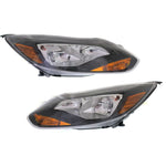 Black 2012 2013 2014 Ford Focus Headlights Headlamps Aftermarket Pair Left+Right CPW